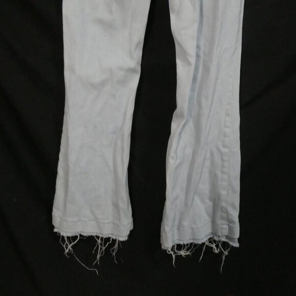 ZARA BASIC - Z1975 Denim | size 4 | Light Blue Flared Pants With Raw Hem - Picture 14 of 16